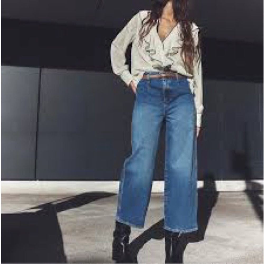 ZARA High Rise Cropped Jeans size 10 - Picture 3 of 12